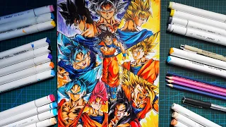 How to Draw Goku All Transformation😱 [ Dragonball ]