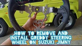 ZUSUKI JIMNY JB74  GREDDY steering wheel installation together with our boss👌