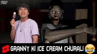 Granny Ki Ice Cream Churali 😂 HORROR GAME GRANNY : SLENDRINA GRANNY COMEDY || MOHAK MEET #Shorts