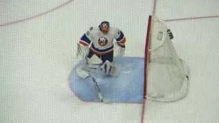 Jaroslav Halak warms up during the  Islanders @ Senators hockey game