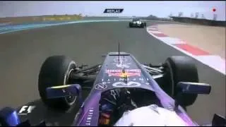 F1 Bahrain Grand Prix 2013 - Vettel Overtakes Alonso and takes his place back