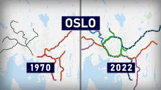 Evolution of the Oslo Metro (T-bane) 1898-2022 (animation)