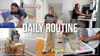 WORKING MOM DAILY ROUTINE: DESK ORGANIZATION, TIDYUP & CLEAN WITH ME, BEST MOM HACK, EASY LUNCH IDEA