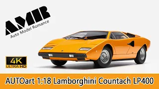 Lamborghini countach LP400  / 1:18 AUTOart / diecast car model /4k video by AMR