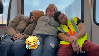 🔥Sleeping On Strangers In The Subway! 😴🤣