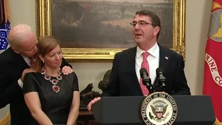 Joe Biden Puts His Hands on Ash Carter's Wife