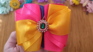 DIY Ribbon Hair Bow Tutorial: Step by Step / Tutorial de lazo para el cabello / МК: бантик з стрічки