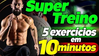 SUPER TREINO com 5 EXERCÍCIOS em 10 MINUTOS! FAÇA EM CASA!