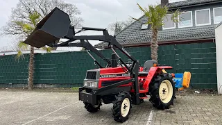 Yanmar F20D Kleintraktor mit Frontlader und Hammerschlegelmulcher, Allrad 4x4, 3 Zylinder Motor