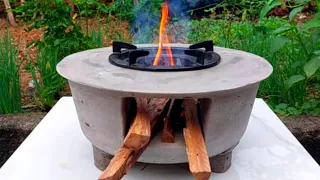 How to cast a Cement Stove with a plastic pots is both easy and save firewood @cementstove956