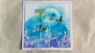 Floral Scene on a Dinkles Backdrop by Jo Rice - A Lavinia Stamps Tutorial