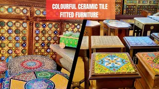 Jodhpur Rajasthan ka colourful ceramic tile fitted furniture/home decor items/ #IndianHandicrafts