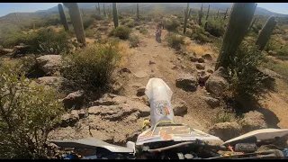 Chasing Cory Through Mesquite Wash Single Track Arizona - FE 350