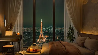 4K Cozy Bedroom in Paris with Relaxing Piano Jazz Music for Sleeping, Studying and Chilling