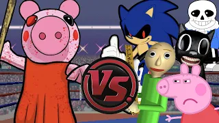 PIGGY RAP CONCERT! (Roblox Piggy vs Sonic, Sonic.EXE, Peppa Pig, Baldi, & More) | CARTOON RAP ATTACK