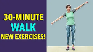 30-Minute Walking Exercise For Weight Loss At Home (New Exercises)