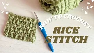 Crochet Rice Stitch | Easy ONE ROW REPEAT!!