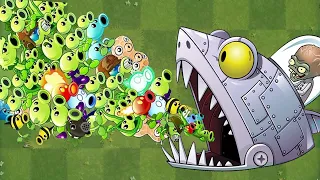 PvZ 2 Power UP - PEASHOOTER Plant Can Defeat Zombot Sharktronic Sub With 5 Plant Food
