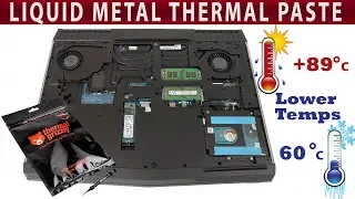 Alienware R4 17 GTX 1070 Disassemble, Thermal Repaste with Grizzly Liquid Metal, TEMPERATURE FIX