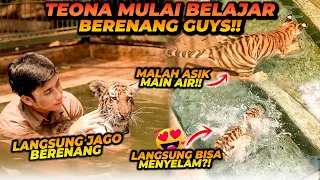 TEONA BELAJAR RENANG DI KOLAM ! LANGSUNG BISA MENYELAM ?! AKTIF BANGET PERGERAKAN TEONA !!