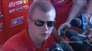 Kimi Raikkonen after crash at Canada 2008