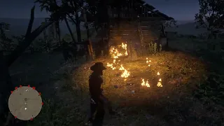 Red Dead Redemption 2 PyroPorn: Burning the Clingman Shack/Post at Night, Beautiful Stills