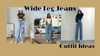 KOREAN OUTFIT IDEAS: WIDE LEG JEANS OUTFIT IDEAS || KOREAN FASHION || KOREAN STYLE #aesthetic