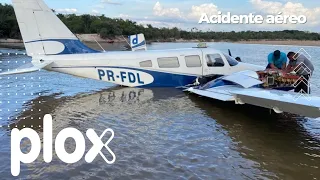 Vídeo mostra pouso forçado de avião em rio