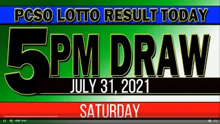 LOTTO RESULT TODAY 5PM DRAW – JULY 31, 2021 | 2D | 3D | SWERTRES | EZ2 |