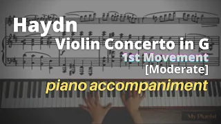 Haydn - Violin Concerto in G, 1st Mov: Piano Accompaniment [Moderate]