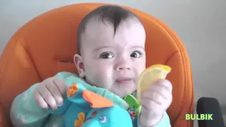 Прикольная подборка   дети едят лимон  Babies eating lemon 2016