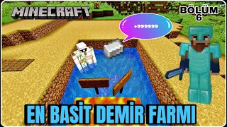 ÇOK BASİT DEMİR FARMI YAPIMI !!! / MİNECRAFT SURVİVAL #6