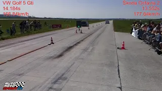 VW Golf 5 Gti vs. Škoda Octavia 2 Drag Race 1/4M (402m), Letiště Hoškovice 5.5.2018,