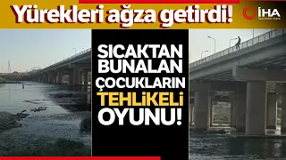 Dicle Nehri'ne Atlayan Çocuklar Yürekleri Ağza Getirdi