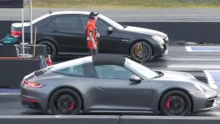 Porsche Targa GTS vs AMG Mercedes - drag racing