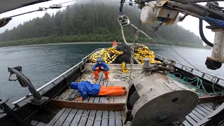 Commercial Fishing in Alaska in the Rain in 4K - Pump Set