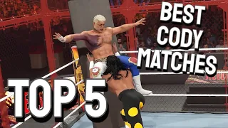 WWE 2K: Cody Rhodes TOP 5 Best WWE Matches from his 2nd Run (2022 - 2024)