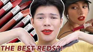 BAGONG SHADES!!! MAYBELLINE SUPERSTAY MATTE INK ROGUE REDS COLLECTION REVIEW + SWATCHES