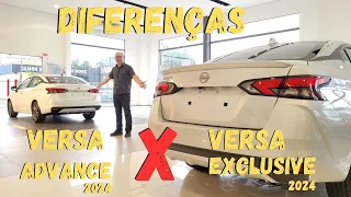 NOVO NISSAN VERSA ADVANCE 2024 VS EXCLUSIVE 2024 QUAIS SÃO AS DIFERENÇAS?