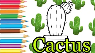 Drawing a cactus for children is easy/Menggambar kaktus untuk anak-anak mudah