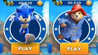 Sonic Dash vs Paddington Run - Movie Sonic vs All Bosses Zazz Eggman - All 62 Characters Unlocked