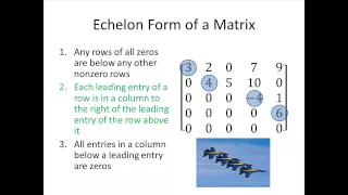 Elementary Linear Algebra: Echelon Form of a Matrix, Part 1