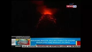 BP: Bulkang Mayon, muling pumutok kagabi makalipas ang mahigit 24 oras