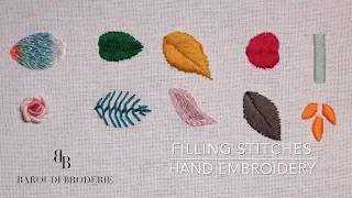 Hand Embroidery for Beginners  - 10 Basic filling stitches- Leaves