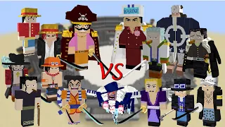 ONE PIECE(Mine Piece) Characters mob battle!  Minecraft mob battle!