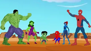 Evolution of HULK Family vs Evolution of SPIDER-MAN Family : Who Will Win | SUPER HEROES MOVIE