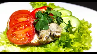 БУТЕРБРОДЫ СО ШПРОТАМИ | Очень простая и вкусная закуска на праздничный стол | ГРЕНКИ СО ШПРОТАМИ