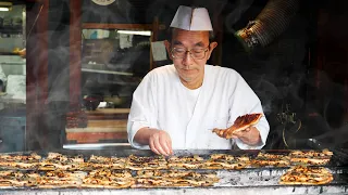うなぎ かねよの1日に密着 Grilled Eel Master - Japanese Street Food Unagi 京都