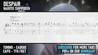 Naruto Shippuden - Despair (OST) Fingerstyle Acoustic Guitar Tab