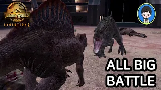 All Big Carnivores Battle Royale at NIGHT - Jurassic World Evolution 2